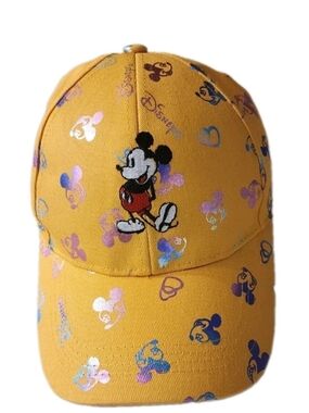 Disney Yellow Mickey Mouse Cap with Holographic Accents Embroidered Logo